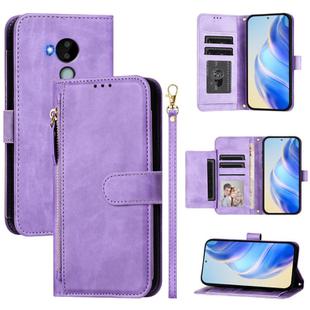 For Nokia C30 Multi-Card Slots Zipper Wallet Leather Phone Case(Purple)