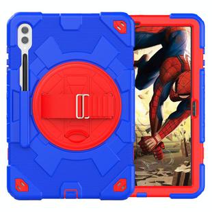 For Samsung Galaxy Tab S10+ / S9+ / S9 FE+ Spider Hand Grip Turntable Stand Tablet Case(Red Blue)