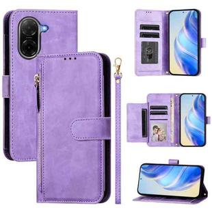 For Redmi A5 4G 171.7mm / Xiaomi Poco C71 Multi-Card Slots Zipper Wallet Leather Phone Case(Purple)