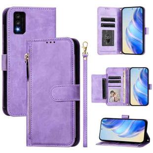 For TCL 30T T603DL Multi-Card Slots Zipper Wallet Leather Phone Case(Purple)