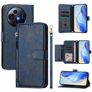 For TCL 50 Pro NxtPaper Multi-Card Slots Zipper Wallet Leather Phone Case(Blue)