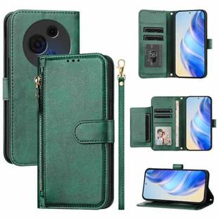 For TCL 60 NxtPaper Multi-Card Slots Zipper Wallet Leather Phone Case(Green)