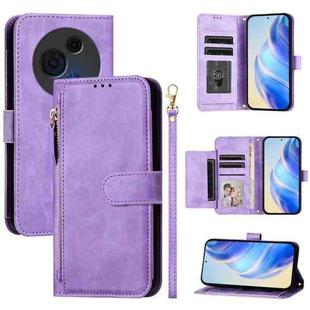 For TCL 60 NxtPaper Multi-Card Slots Zipper Wallet Leather Phone Case(Purple)
