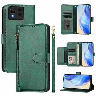 For Asus Zenfone 11 Ultra Multi-Card Slots Zipper Wallet Leather Phone Case(Green)