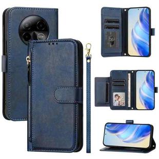 For BLU Bold K50 Multi-Card Slots Zipper Wallet Leather Phone Case(Blue)