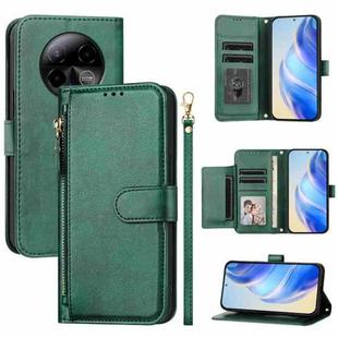 For BLU Bold K50 Multi-Card Slots Zipper Wallet Leather Phone Case(Green)