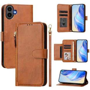 For Nothing CMF Phone 1 Multi-Card Slots Zipper Wallet Leather Phone Case(Brown)