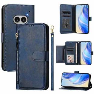 For Nothing Phone 2a Multi-Card Slots Zipper Wallet Leather Phone Case(Blue)