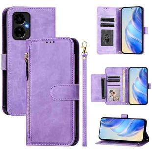 For Boost Mobile Celero 5G 2024 / Celero 3 Multi-Card Slots Zipper Wallet Leather Phone Case(Purple)