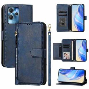 For Oukitel C32 Multi-Card Slots Zipper Wallet Leather Phone Case(Blue)