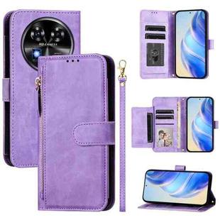 For Oukitel C37 Multi-Card Slots Zipper Wallet Leather Phone Case(Purple)