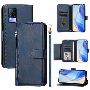 For vivo V20 / Y73 2021 Multi-Card Slots Zipper Wallet Leather Phone Case(Blue)