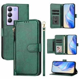 For vivo Y100 IDN / T3 5G IDN Multi-Card Slots Zipper Wallet Leather Phone Case(Green)