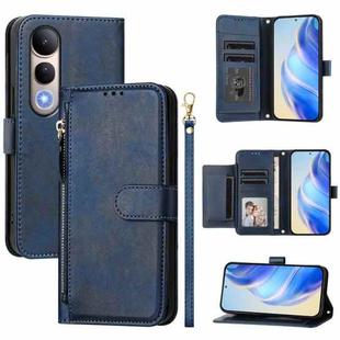 For vivo V50 Lite 5G Multi-Card Slots Zipper Wallet Leather Phone Case(Blue)