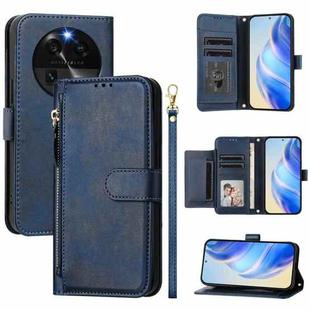 For OPPO Find X6 Multi-Card Slots Zipper Wallet Leather Phone Case(Blue)