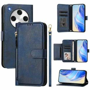 For OPPO Find X8 Pro Multi-Card Slots Zipper Wallet Leather Phone Case(Blue)