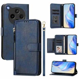 For OPPO Find X8s+ Multi-Card Slots Zipper Wallet Leather Phone Case(Blue)