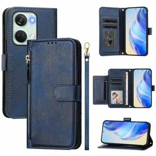 For OnePlus Nord 3 / Ace 2V Multi-Card Slots Zipper Wallet Leather Phone Case(Blue)