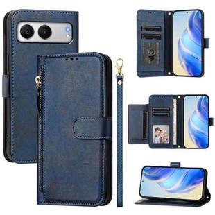 For OnePlus Nord 4 Multi-Card Slots Zipper Wallet Leather Phone Case(Blue)