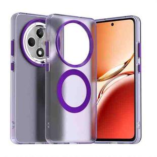 For OPPO Reno12 F 4G Candy Magsafe PC Hybrid TPU Phone Case(Purple)