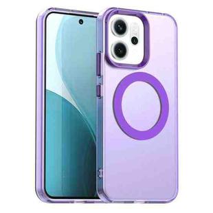 For OPPO Reno14 F 5G Candy Magsafe PC Hybrid TPU Phone Case(Purple)
