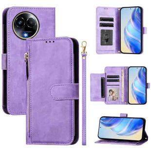 For Realme 11 5G Global / 11x 5G / C67 India Multi-Card Slots Zipper Wallet Leather Phone Case(Purple)