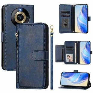 For Realme Narzo 60 Pro Multi-Card Slots Zipper Wallet Leather Phone Case(Blue)