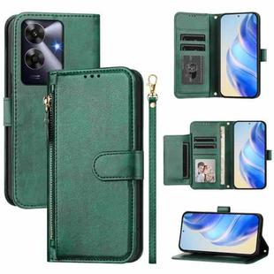 For Realme C63 / C61 Global Multi-Card Slots Zipper Wallet Leather Phone Case(Green)