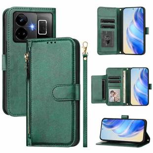 For Realme GT3 / GT5 240W Multi-Card Slots Zipper Wallet Leather Phone Case(Green)