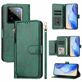 For Realme GT 7 Pro Multi-Card Slots Zipper Wallet Leather Phone Case(Green)