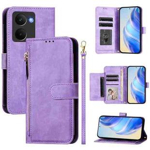 For Realme P3 Ultra 5G Multi-Card Slots Zipper Wallet Leather Phone Case(Purple)