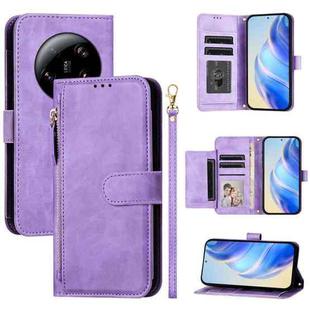 For Xiaomi 13 Ultra Multi-Card Slots Zipper Wallet Leather Phone Case(Purple)