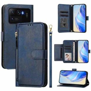 For Xiaomi Mi 11 Ultra Multi-Card Slots Zipper Wallet Leather Phone Case(Blue)