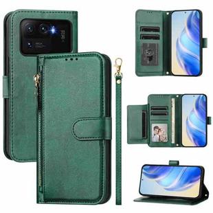 For Xiaomi Mi 11 Ultra Multi-Card Slots Zipper Wallet Leather Phone Case(Green)