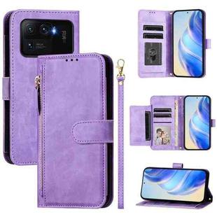 For Xiaomi Mi 11 Ultra Multi-Card Slots Zipper Wallet Leather Phone Case(Purple)