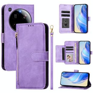 For Xiaomi 15 Ultra Multi-Card Slots Zipper Wallet Leather Phone Case(Purple)