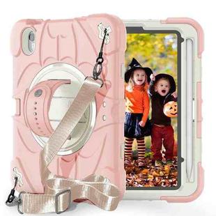 For iPad mini 6 Bat Hand Grip Turntable Stand Tablet Case(Pink White)