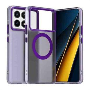 For Xiaomi Poco F6 Pro Candy Magsafe PC Hybrid TPU Phone Case(Purple)