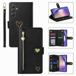 For Samsung Galaxy A54 POLA Love Multi-Card Slots Zipper Wallet Leather Phone Case(Black)