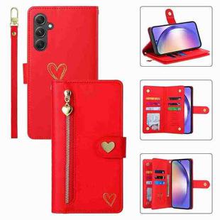 For Samsung Galaxy A54 POLA Love Multi-Card Slots Zipper Wallet Leather Phone Case(Red)