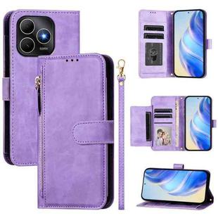 For Huawei Enjoy 80s Multi-Card Slots Zipper Wallet Leather Phone Case(Purple)