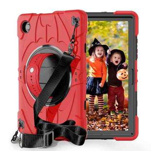 For Samsung Galaxy Tab A8 Bat Hand Grip Turntable Stand Tablet Case(Red Black)