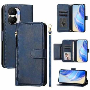 For Honor X40i Multi-Card Slots Zipper Wallet Leather Phone Case(Blue)