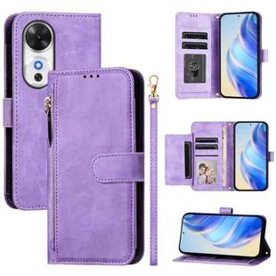 For Honor Play 60 Multi-Card Slots Zipper Wallet Leather Phone Case(Purple)