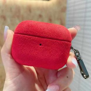 For AirPods Pro 2 Turn Fur Bluetooth Earphone PC Protective Case(Red)