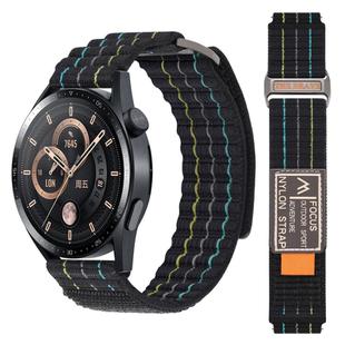 20mm Dual-Section Sports Style Nylon Loop Watch Band(Black)