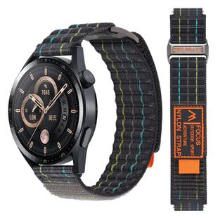 22mm Dual-Section Sports Style Nylon Loop Watch Band(Grey)