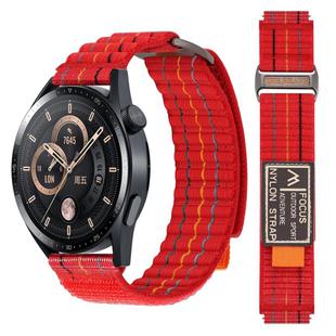 22mm Dual-Section Sports Style Nylon Loop Watch Band(Red)