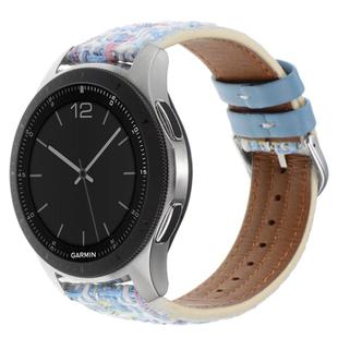 22mm Woolen Hybrid Leather Watch Band(Blue)