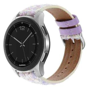 22mm Woolen Hybrid Leather Watch Band(Purple)
